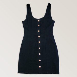 NWOT GUESS Black Denim Dress, Sexy Y2K Jumper, Bodycon Retro 90s Dress, Size S